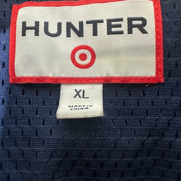 Hunter Brand Full Zip XLarge Hooded Navy Windbreaker Vest Jacket - Picture 7 of 10